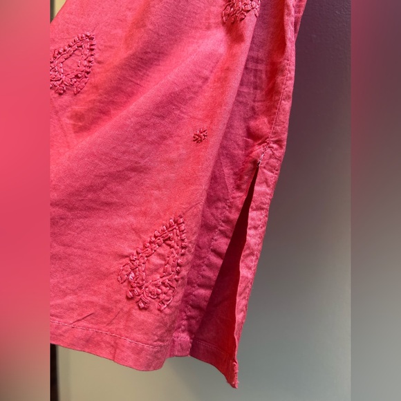 Vintage Cotton Embroidered Terracotta Tunic - Picture 10 of 15